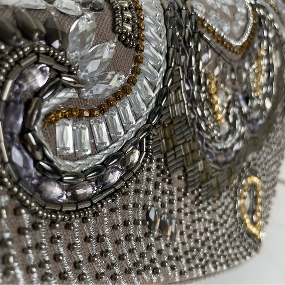 Ethereal Embroidered Beaded Clutch Crossbody Made India Fairy Feminine Romantic - Picture 9 of 9